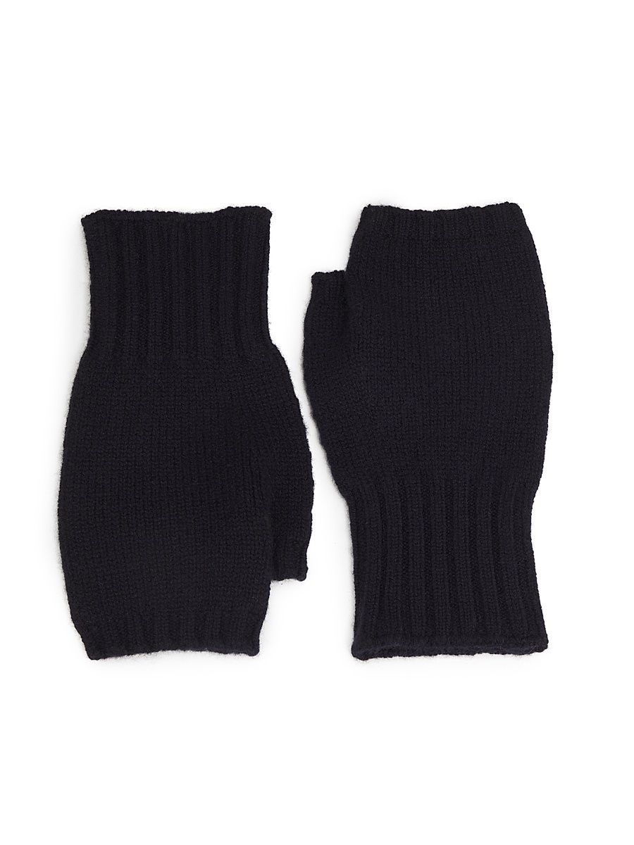 Men's Stretch-Cashmere Fingerless Gloves - Dark Blue