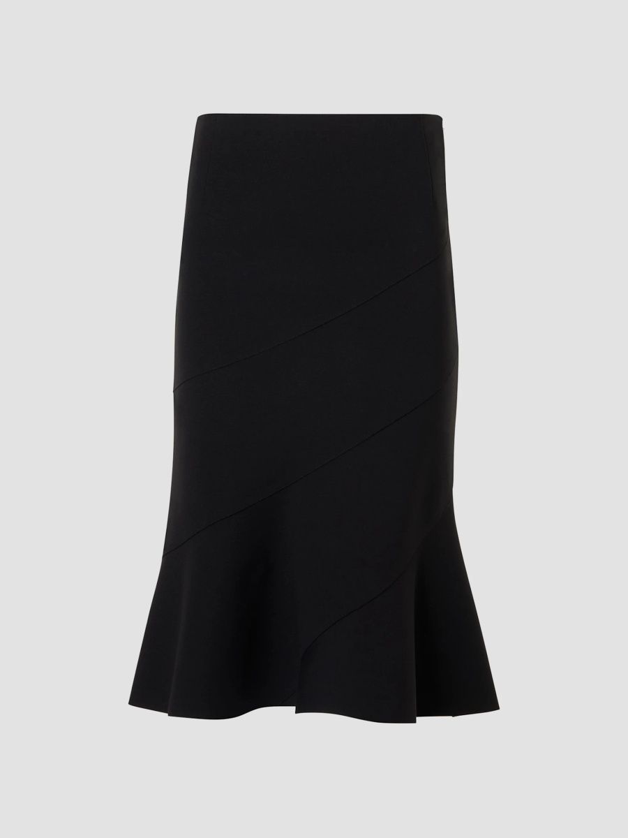 Akris punto Women's Signature Jersey Flounce Knee-Length Skirt - Black - Size 14