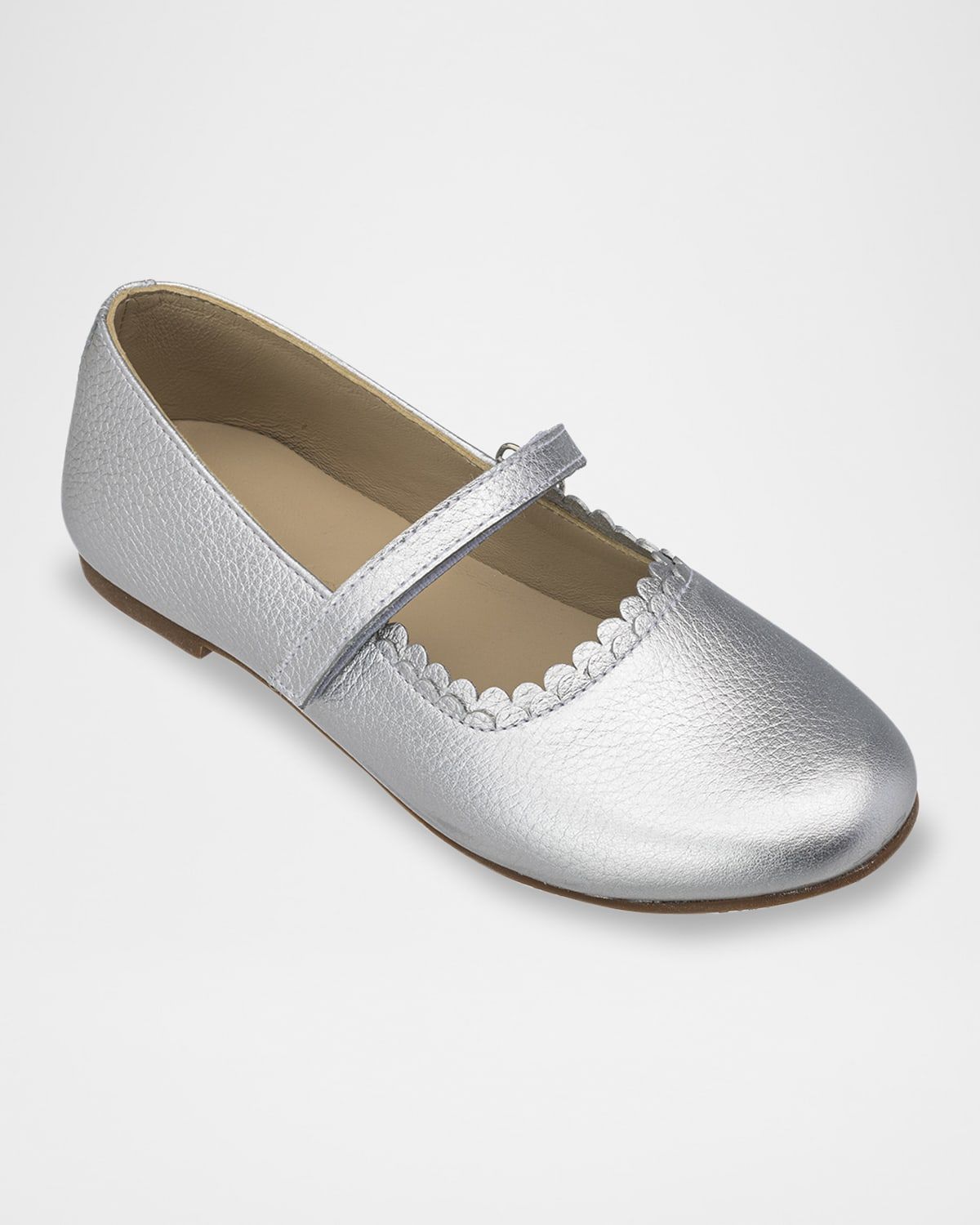 Girl & apos;s Aria Scallop-Trim Ballerina Flats