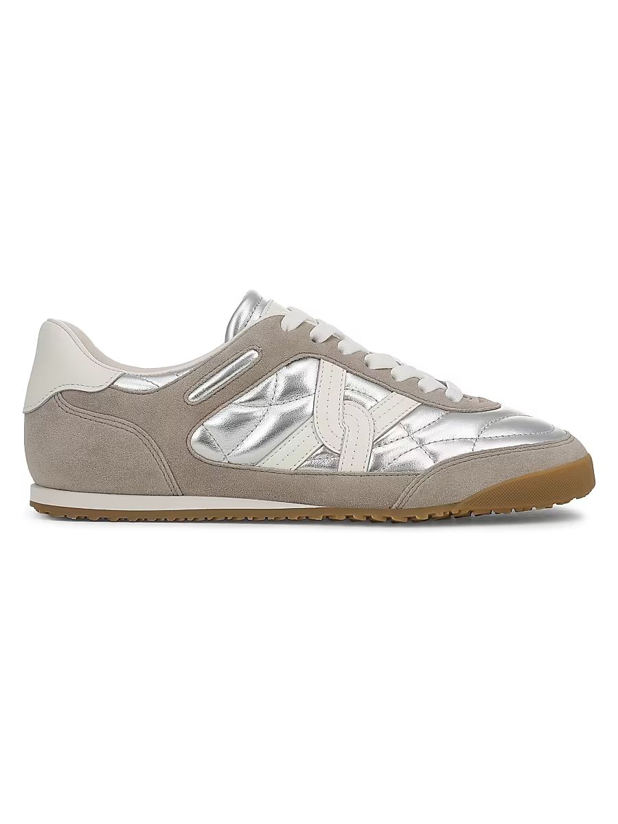 Women's Natalia Leather Low-Top Sneakers - Silver Grey - Size 5