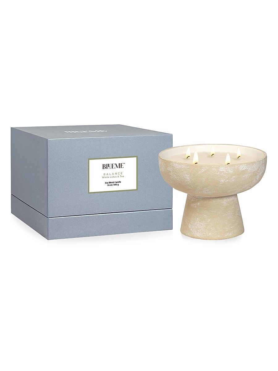 Balance White Lotus & Tea Ceramic Candle - Size Small