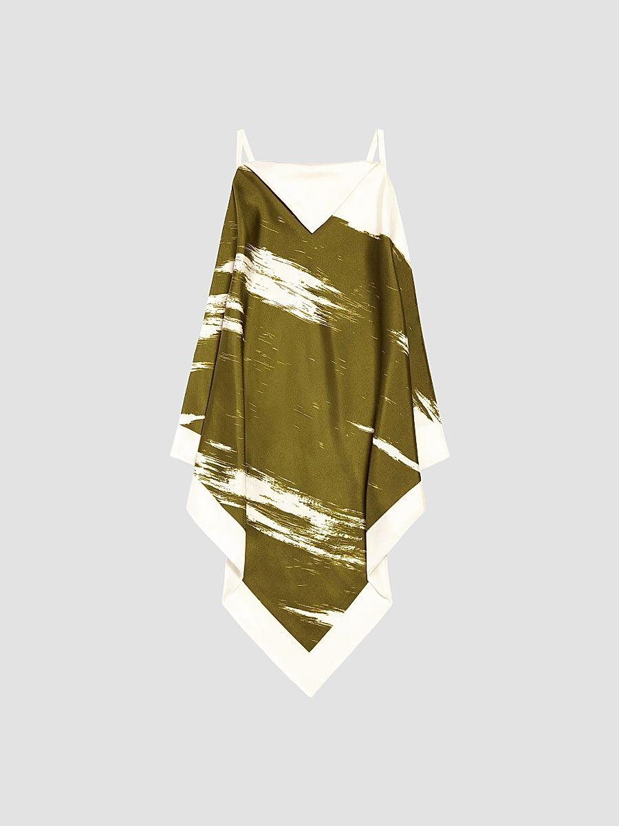 Balenciaga Women's Brush Scratch Scarf Top - Green Multi - Size 2