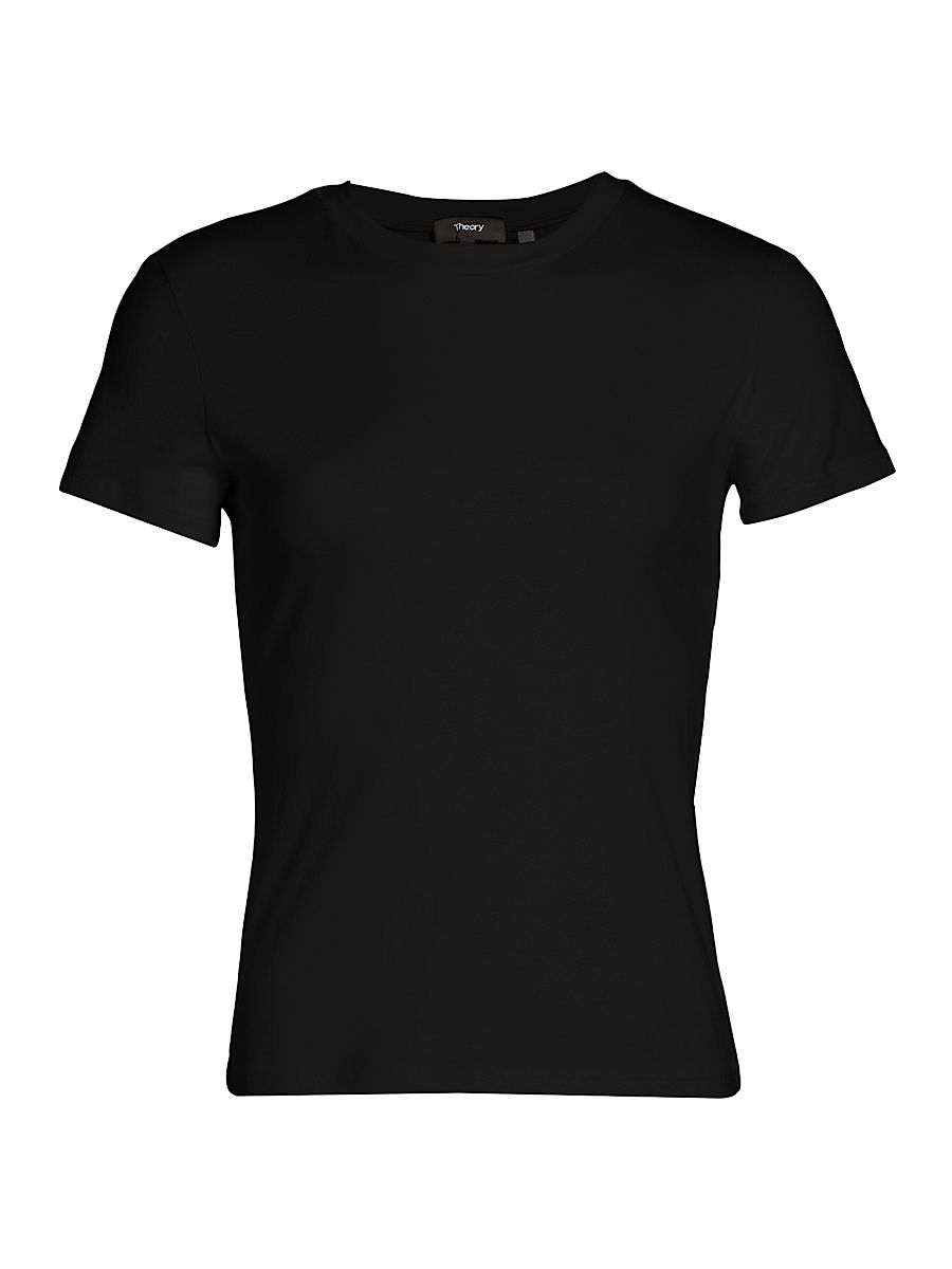 Women's Tiny Short-Sleeve Cotton Tee - Black - Size XL