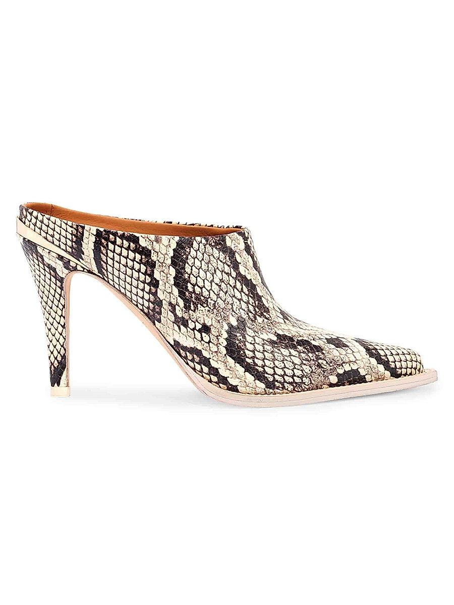 Women's Kelley Python-Embossed 95MM Western Mule Pumps - Python - Size 10