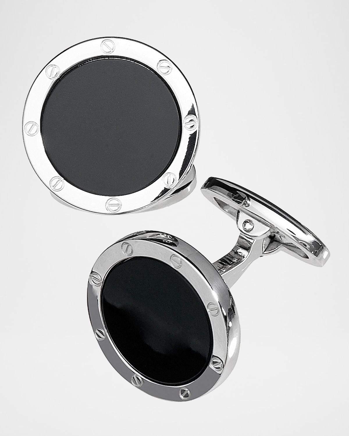 Round Onyx Cuff Links