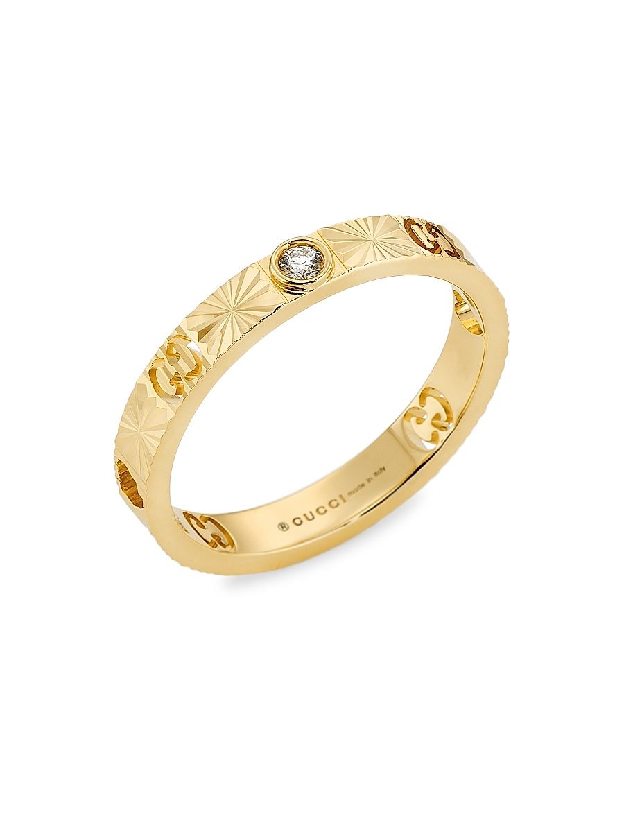 Women's Icon 18K Yellow Gold & 0.03 TCW Diamond Star Ring - Yellow Gold - Size 6.5