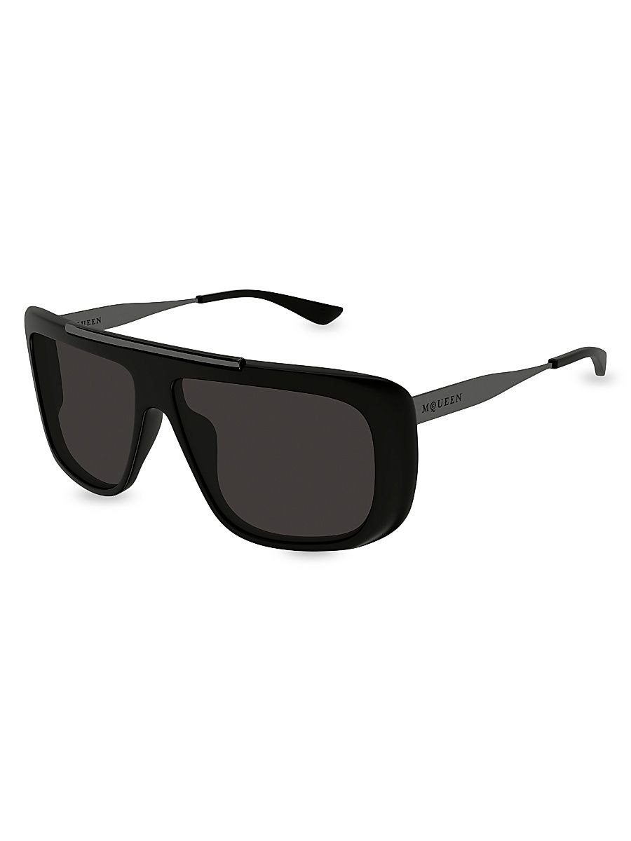 Men's Front Cross-Bar 50MM Navigator Sunglasses - Black