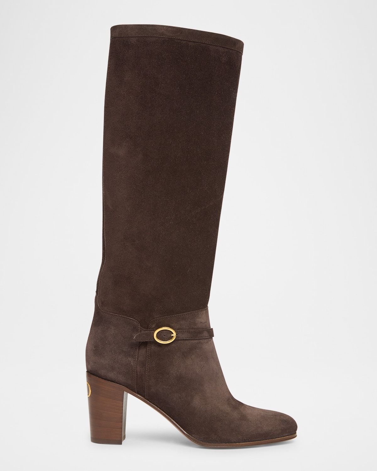 Pattie Suede Buckle Knee Boots