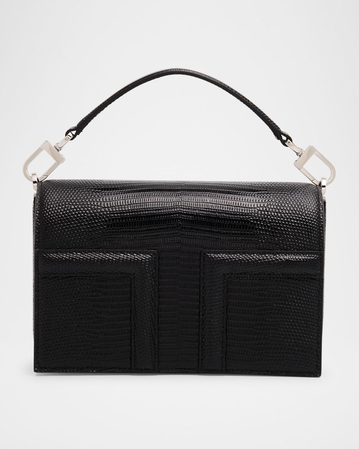 Mini Flap Lizard-Embossed Leather Shoulder Bag