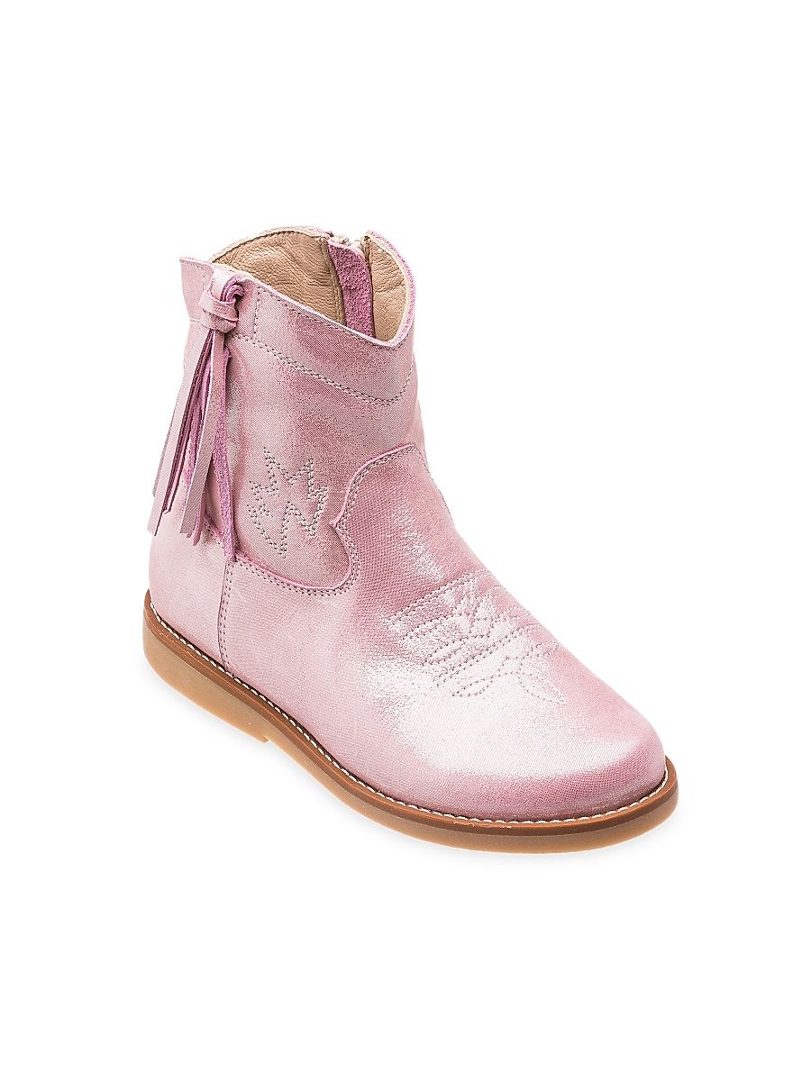 Baby Girl's, Little Girl's & Girl's Hannah Suede Western Boots - Metallic Pink - Size 5 (Child)