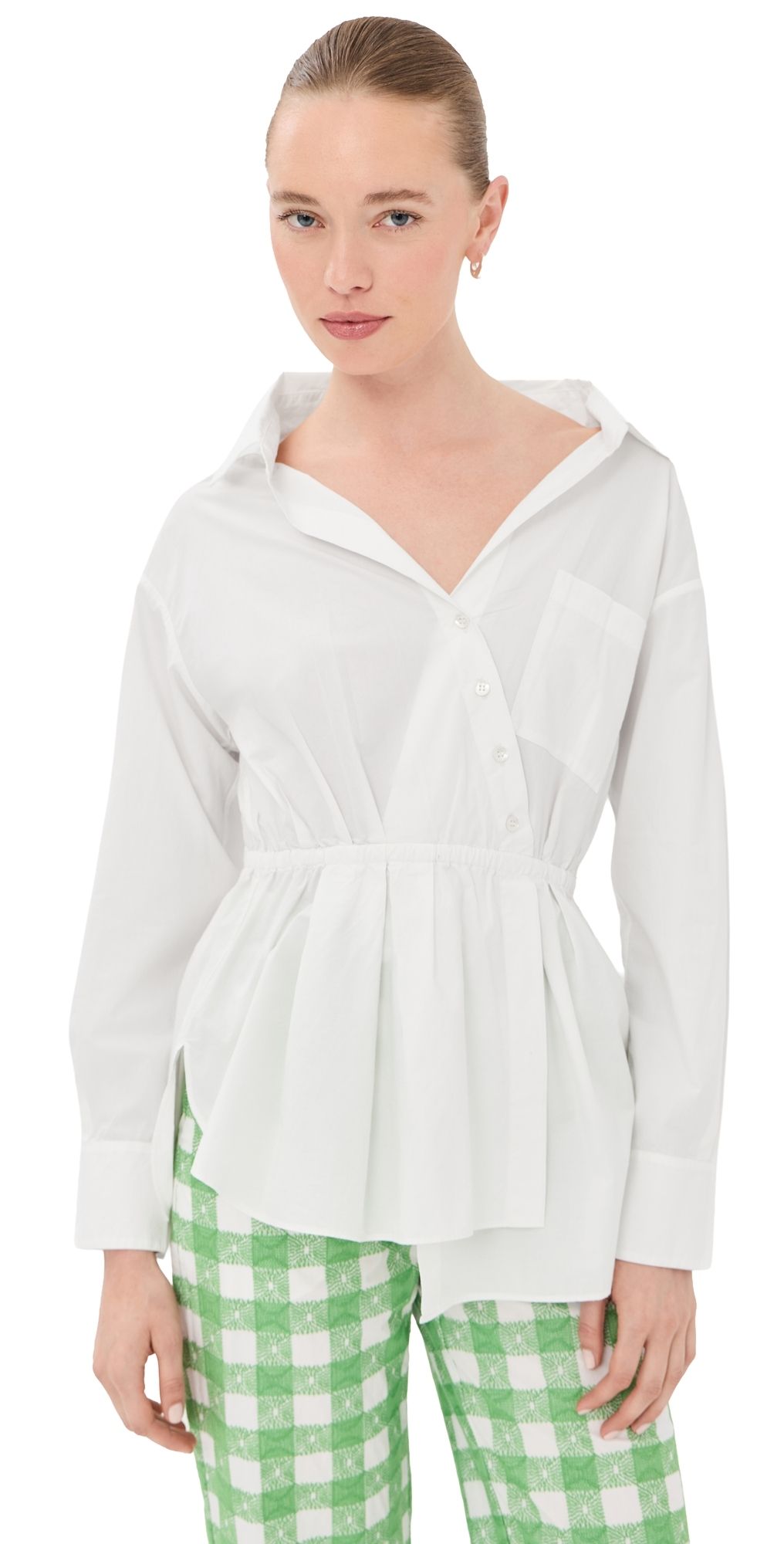 Rosie Assoulin Falling Off the Shoulder Top White L