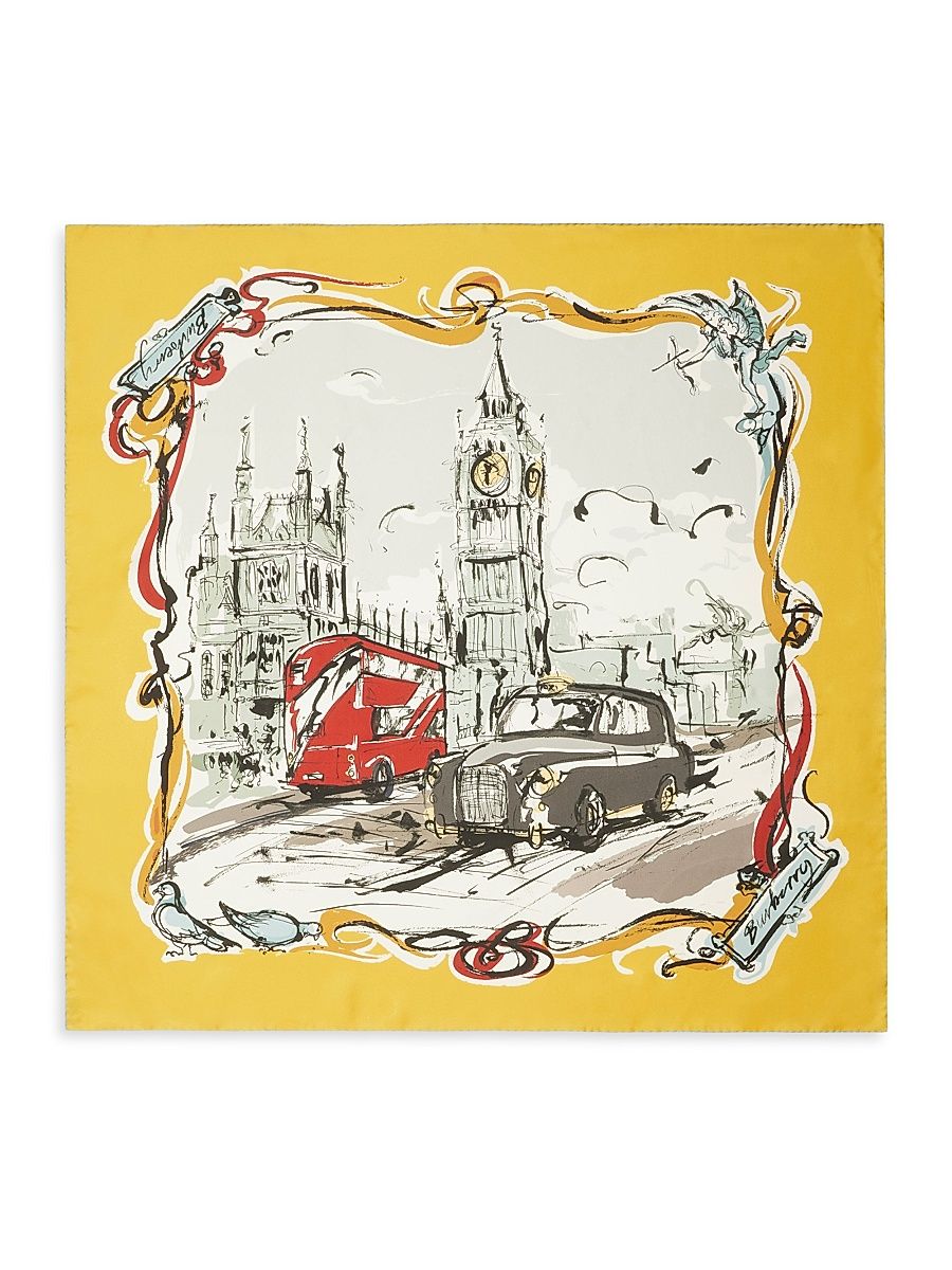 Women's Westminster Bridge Silk Twill Scarf - Sunflower