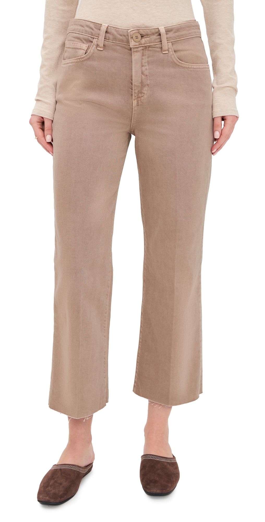 L'AGENCE Wanda Crop Wide Leg Jeans Biscuit 28