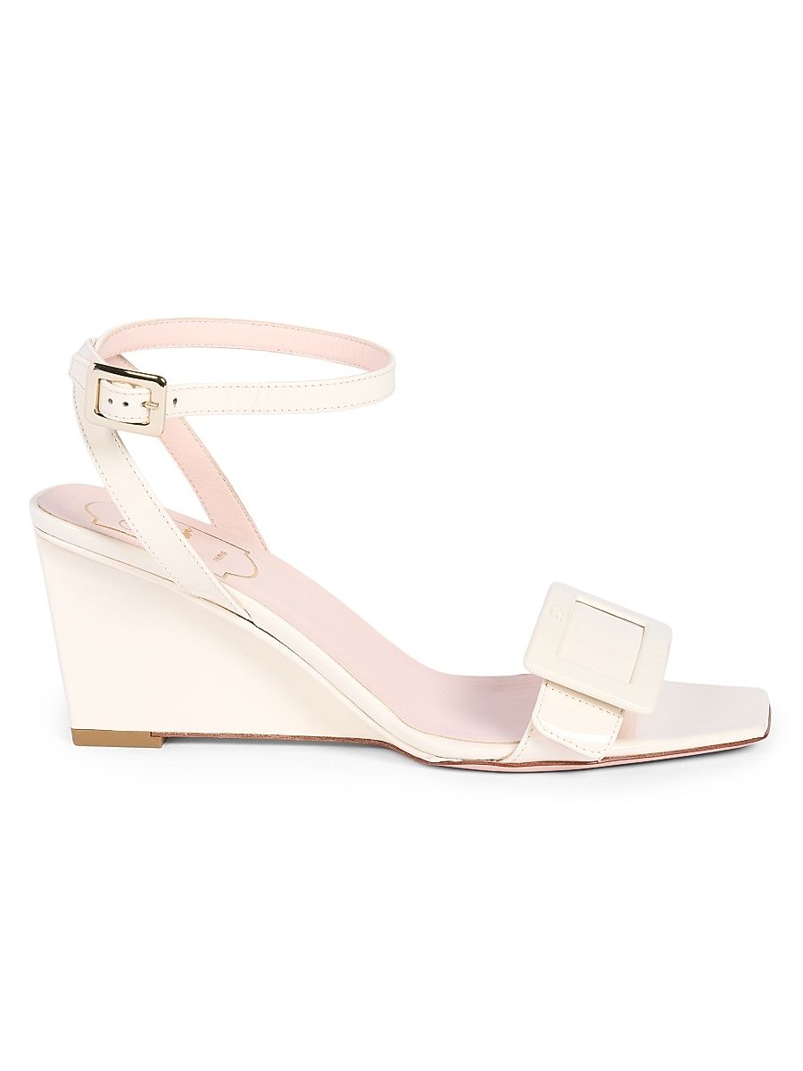 Women's Belle Vivier 60MM Leather Wedge Sandals - Off White - Size 11