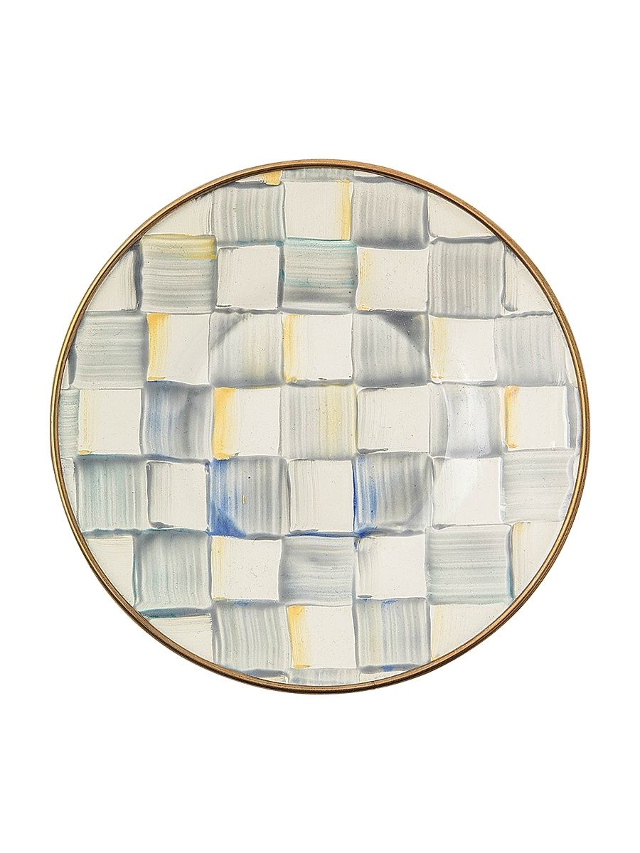 Sterling Check Enamel Saucer