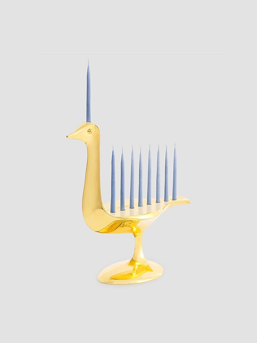 Judaica Bird Menorah - Brass