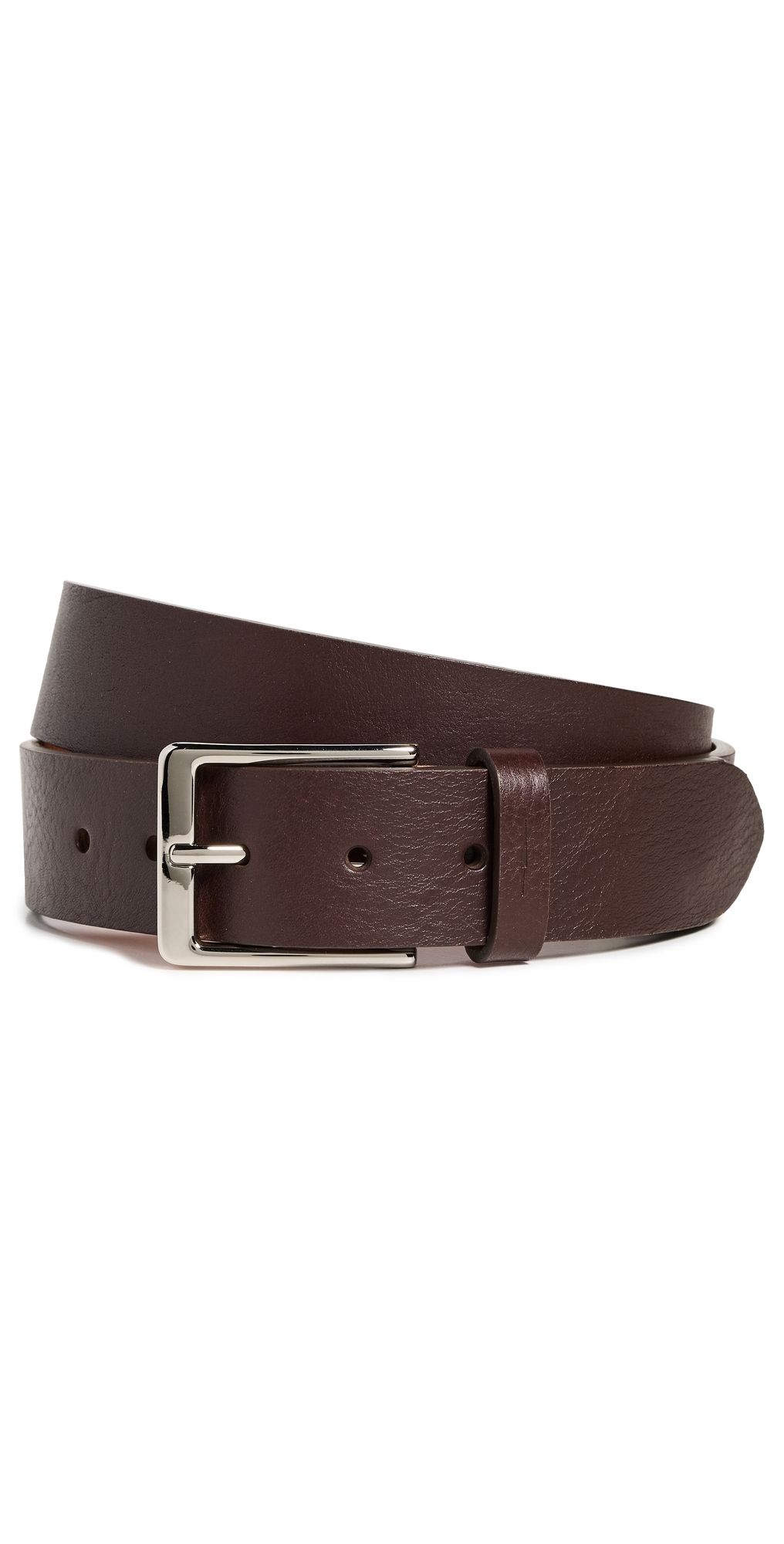 Shinola Lightning Bolt Keeper Leather Belt Deep Brown 36