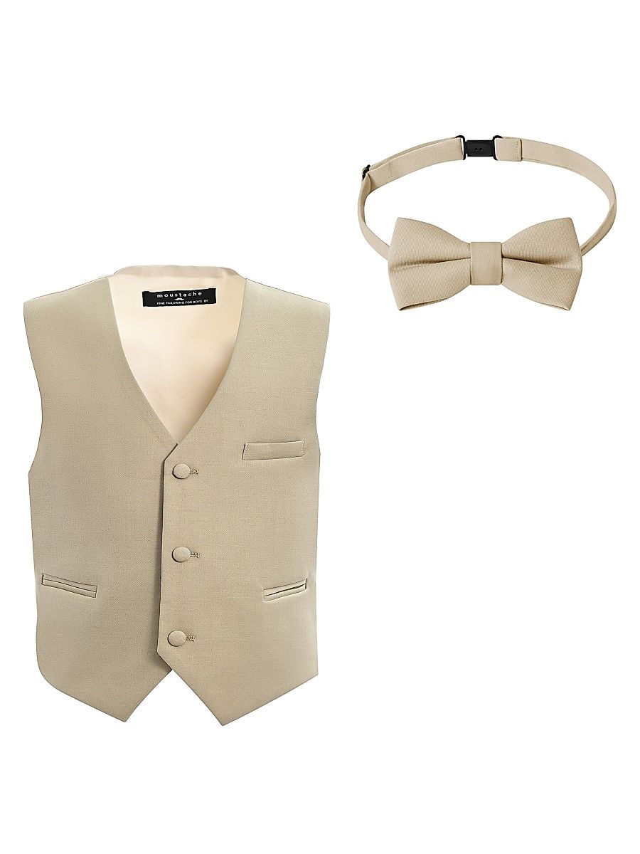 Little Boy's & Boy's Vest and Bow Tie Set - Beige - Size 16