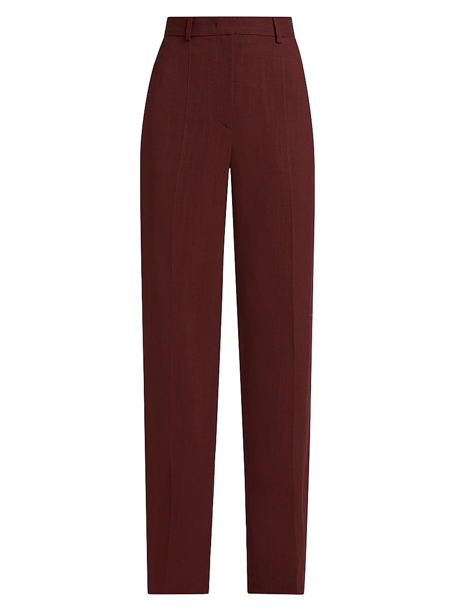 Women's Straight Vented Pants - Bordeaux - Size 6