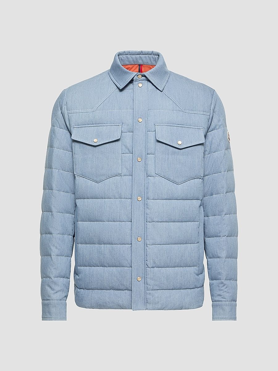 Men's Tiriol Puffer Shacket in Denim - Light Blue - Size XXL