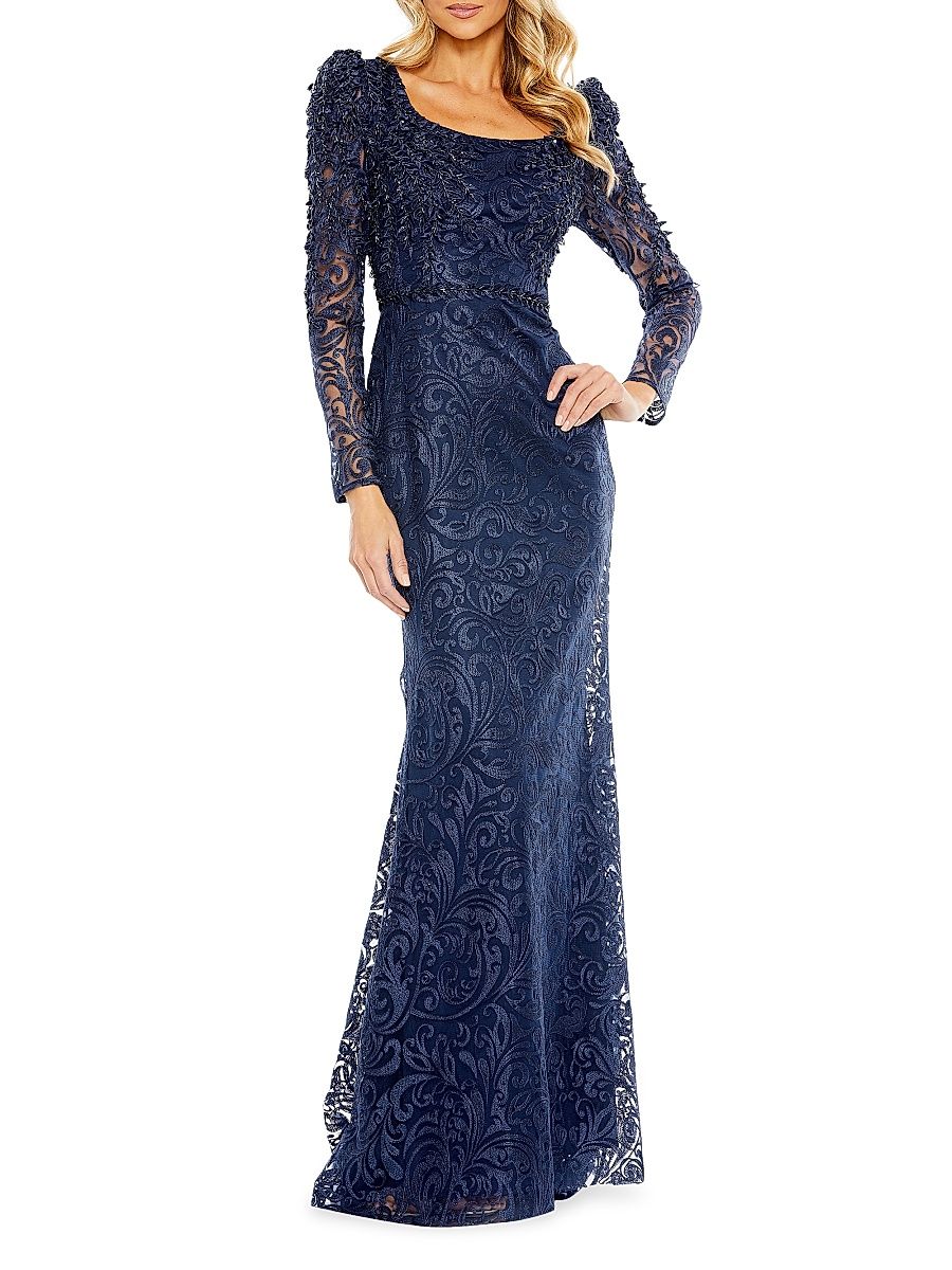 Women's Appliqué Mermaid Gown - Midnight - Size 18