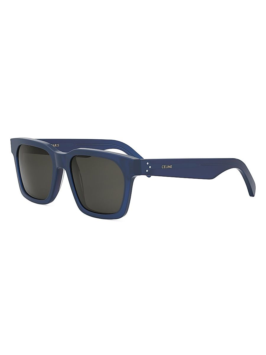 Men's 3 Dots 54MM Geometric Sunglasses - Blue Smoke
