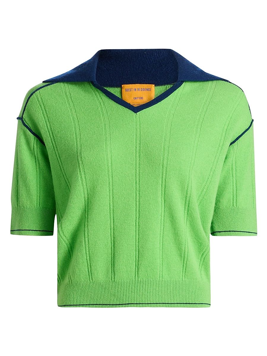 Women's Pele Cashmere Polo Sweater - Match Point Navy - Size XL