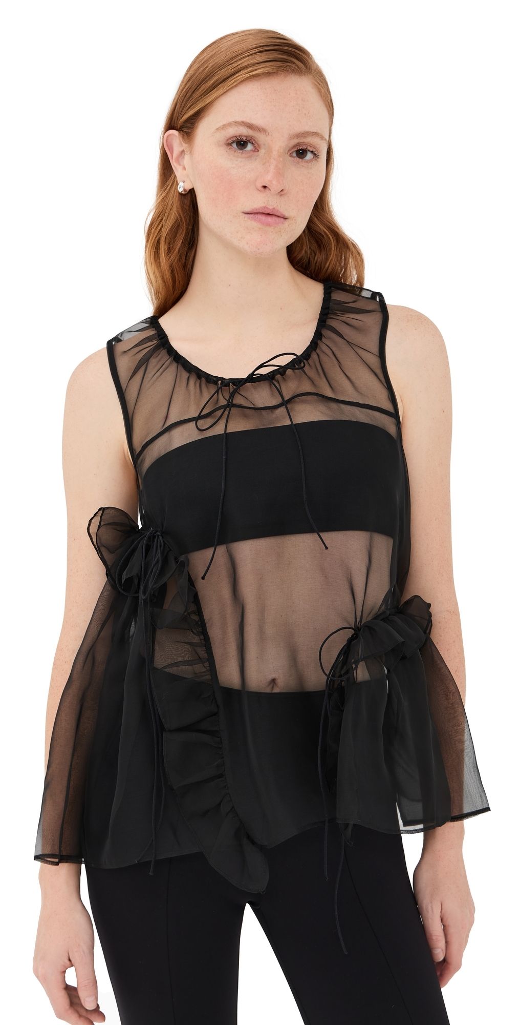 Cecilie Bahnsen Silk Organza Orsalina Top Black 10
