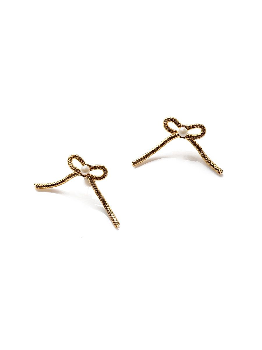 Women's Bow Stud Earrings - Gold