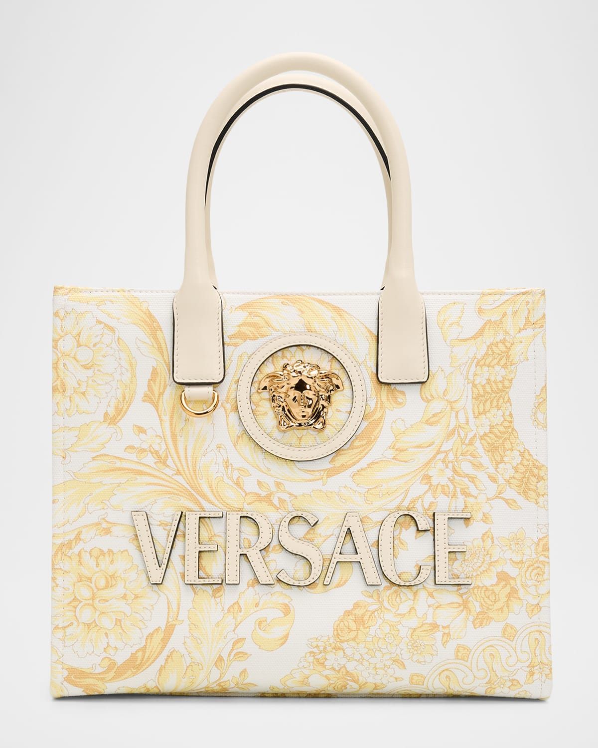 Barocco-Print Medusa Cotton Canvas Tote Bag