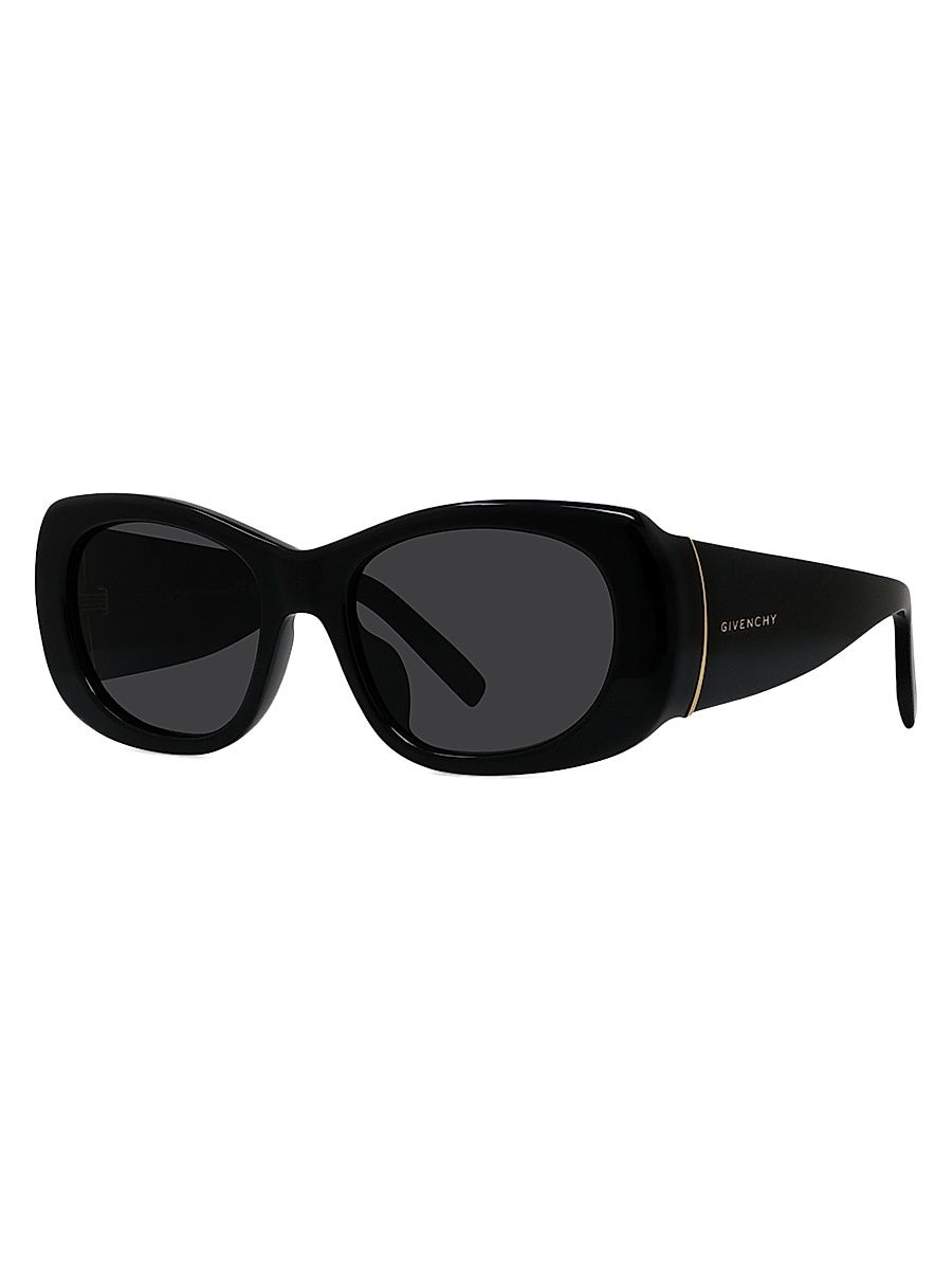 Women's Givenchy Bold 53MM Geometric Sunglasses - Shiny Black Smoke