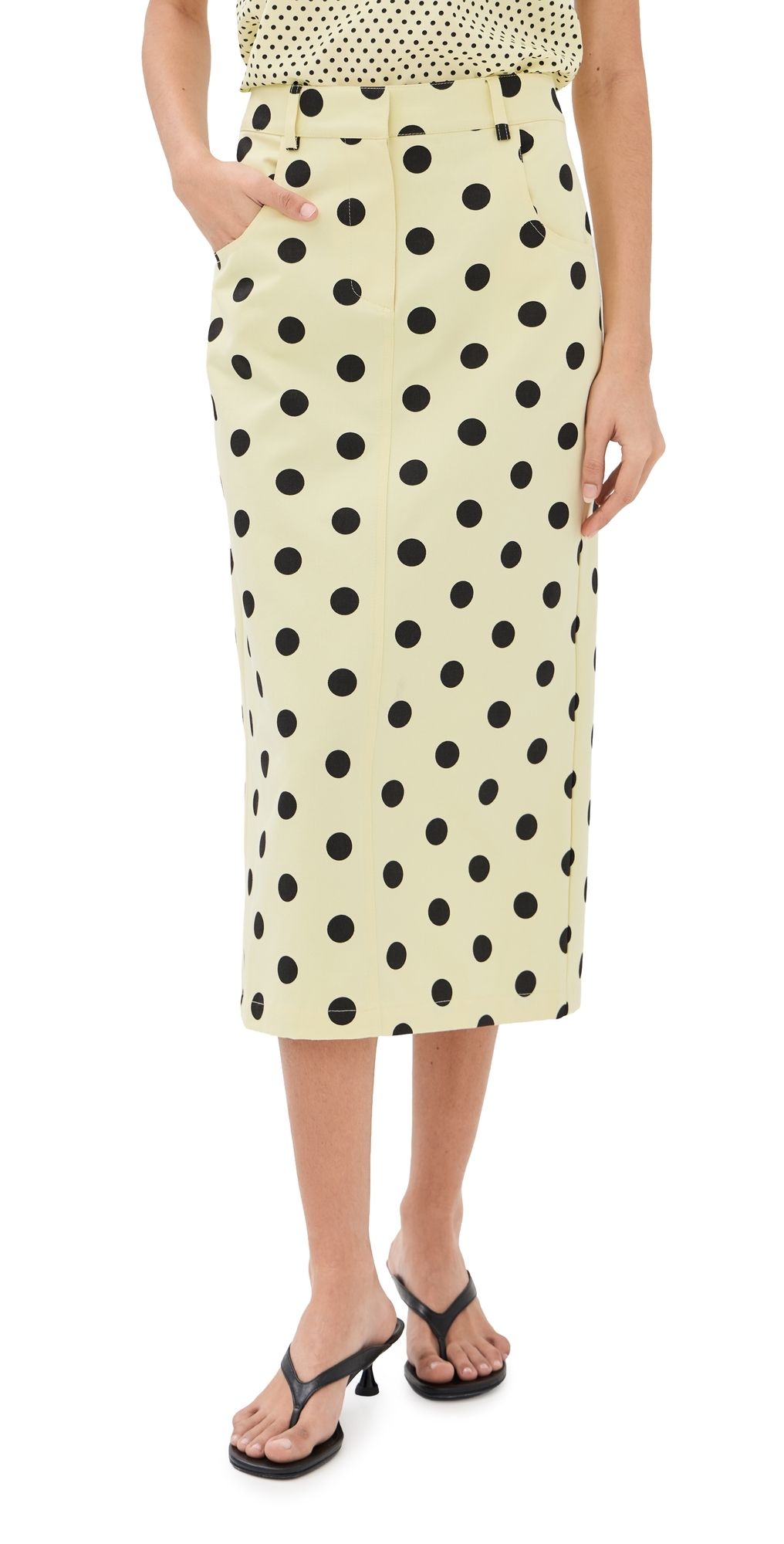 FRANÇOISE Tina Twill Skirt Lemon Polka Dot 38