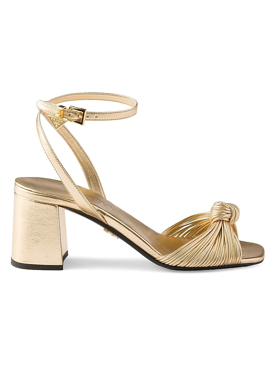 Women's Mordoré Nappa Leather Sandals - Gold - Size 7
