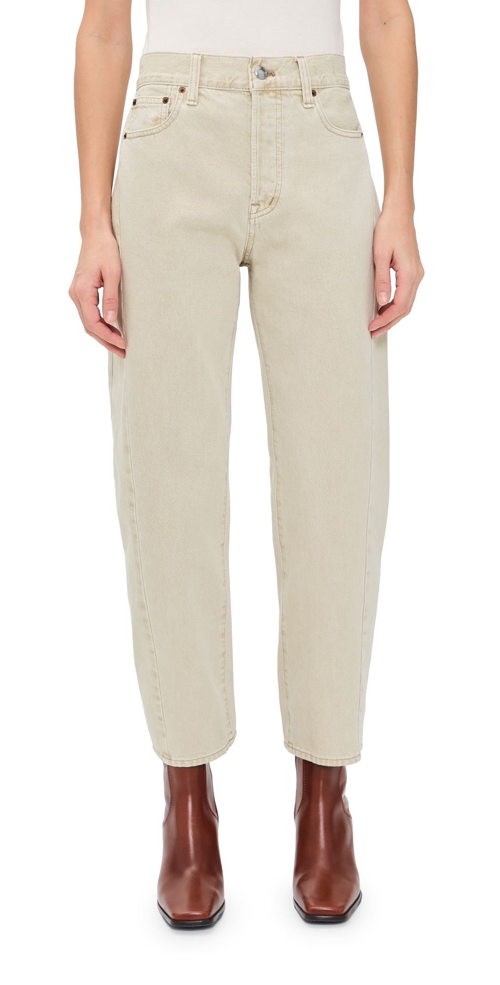 Madewell Pieced Barrel-Leg Jeans In Faded Khaki Faded Khaki 30
