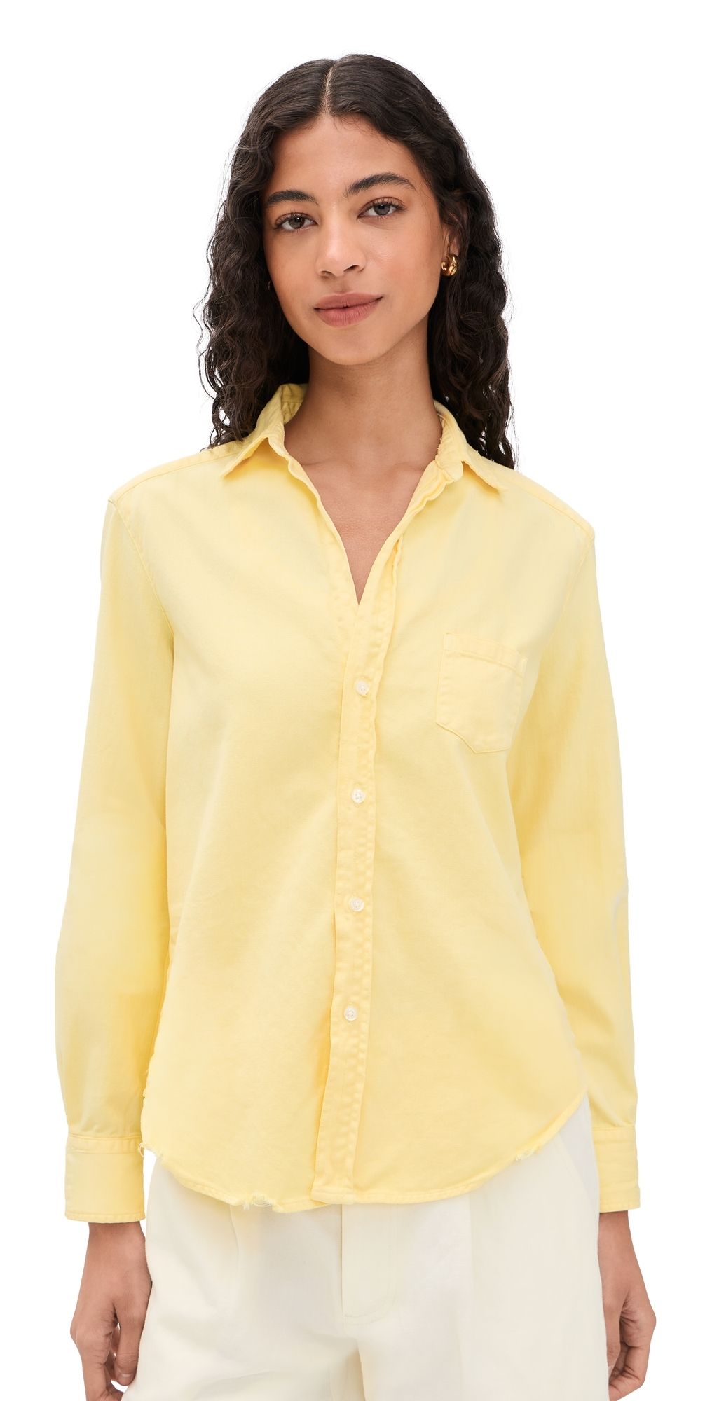 Frank & Eileen Relaxed Button-Up Shirt Lemon XL