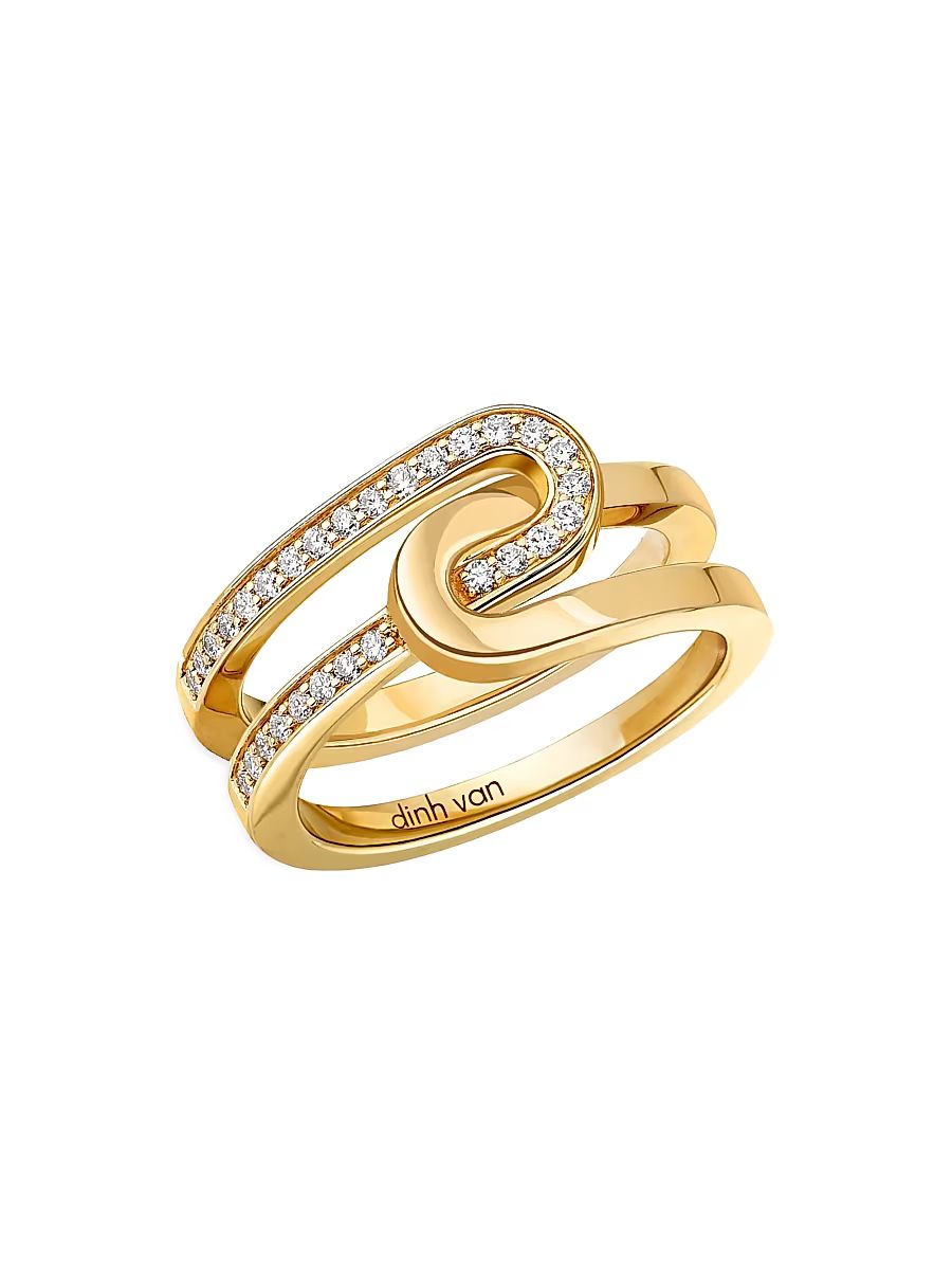 Women's Maillon Star Small 18K Yellow Gold & 0.2 TCW Diamond Ring - Yellow Gold - Size 7