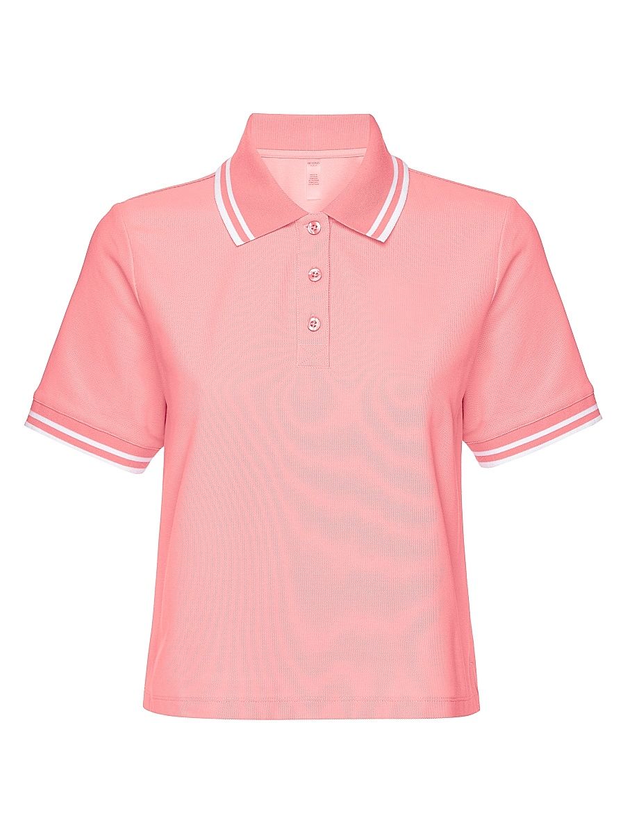Women's Country Club Cotton-Blend Polo Shirt - Pink Play - Size Large
