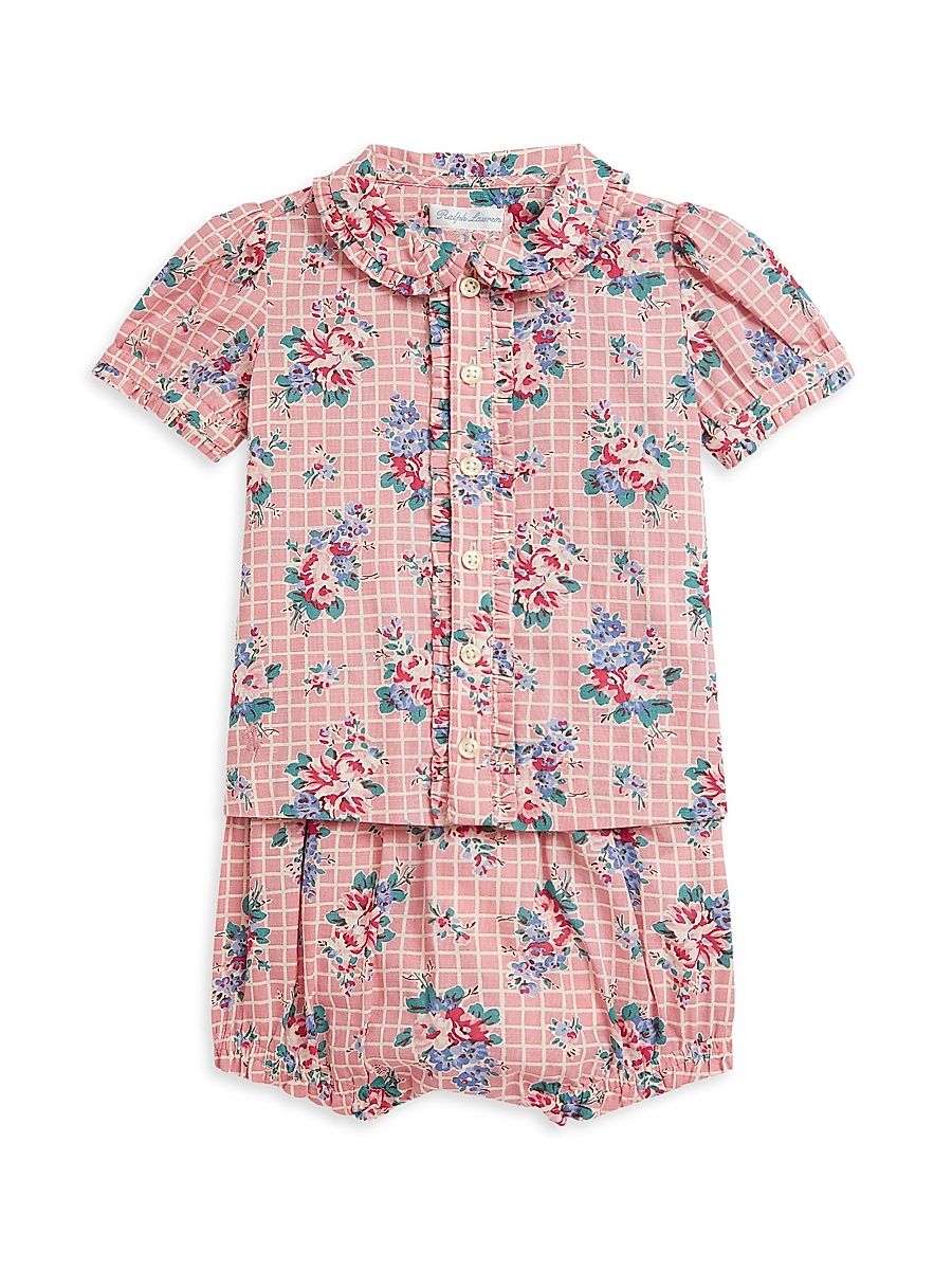 Baby Girl's Floral Cotton Shirt & Bloomers Set - Ellis Floral - Size 9 Months
