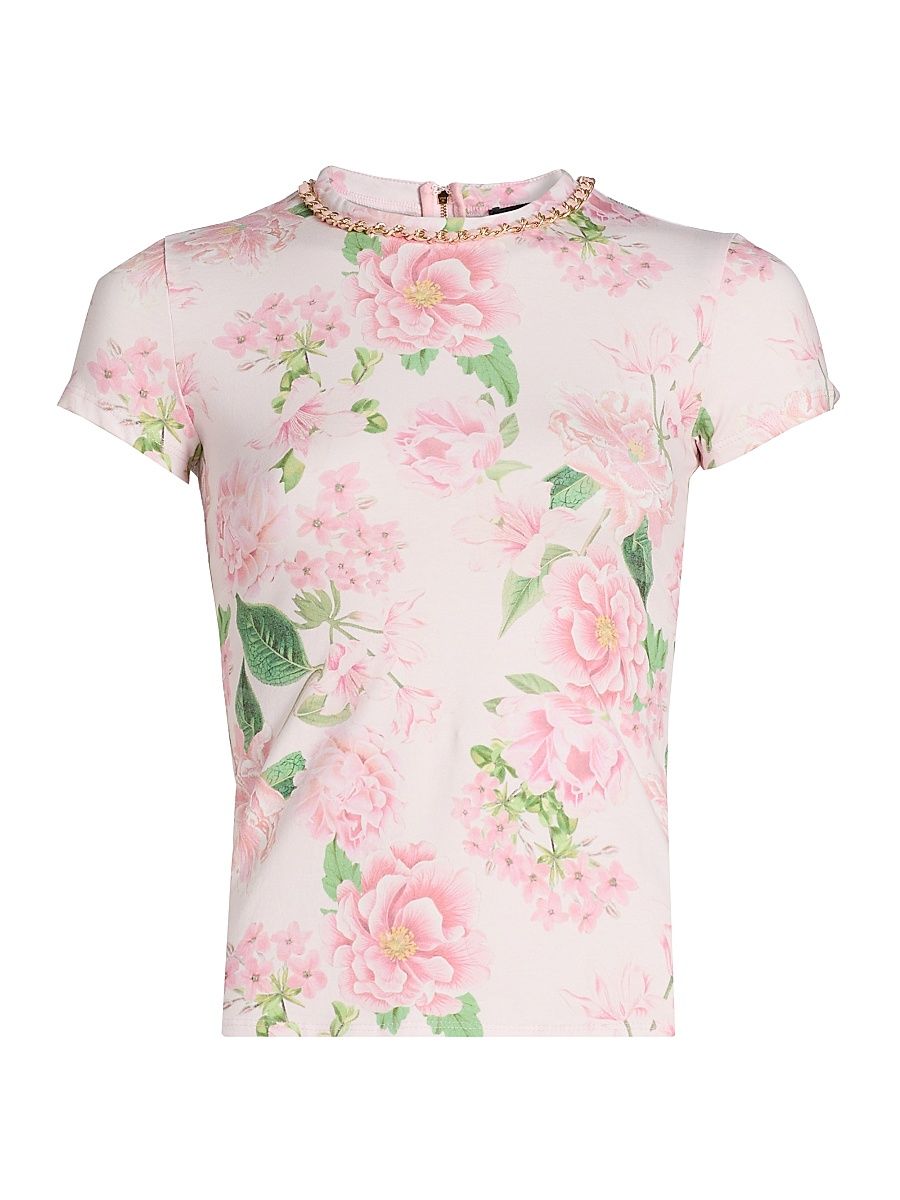 Women's Tate Floral Chain Top - Pink Petal Dream - Size XL