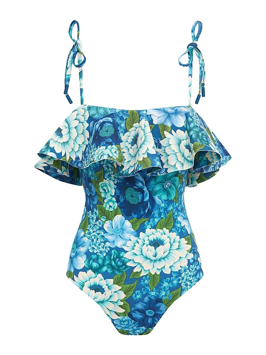 Women's Margo Ruffle One-Piece Swimsuit - Size Large