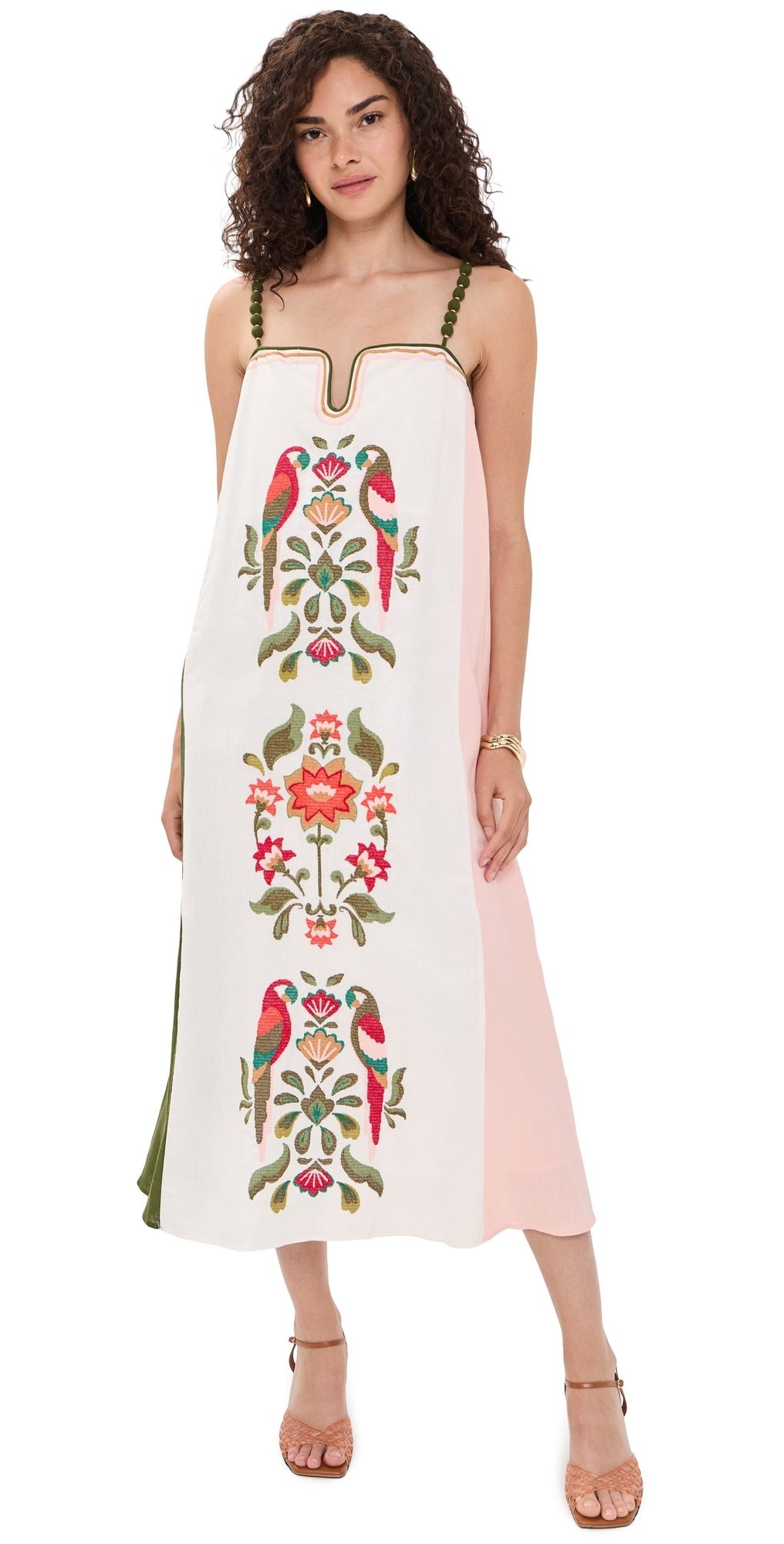 FARM Rio Cross Stitch Embroidered Maxi Dress Multi XL