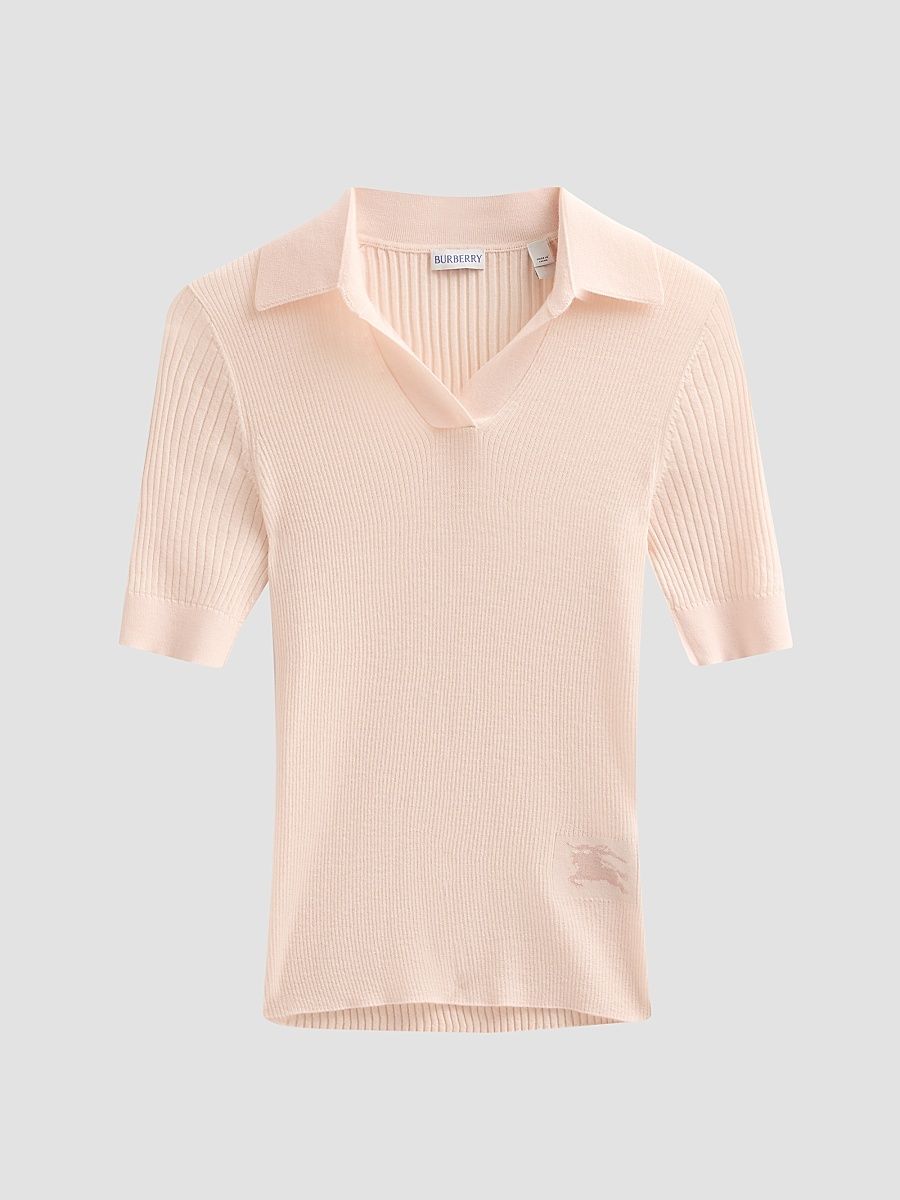 Women's Rain Cashmere Polo Shirt - Compact Pink - Size XXS