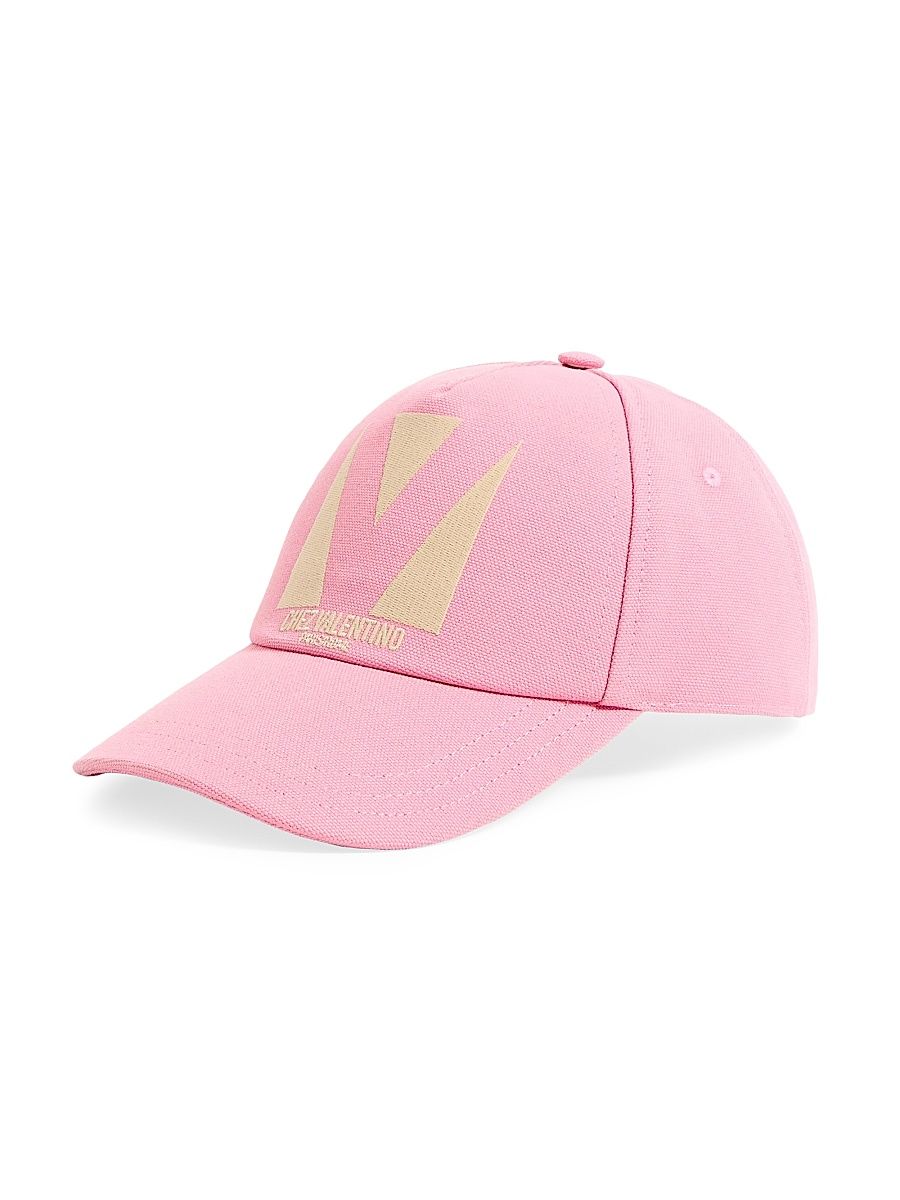 Women's Chez Valentino Cotton Baseball Cap - Pastel Pink Butter - Size Large