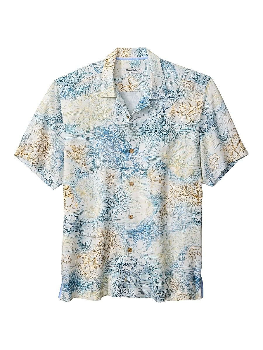 Men's Veracruz Cay Printed Shirt - Bora Bora Blue - Size XL
