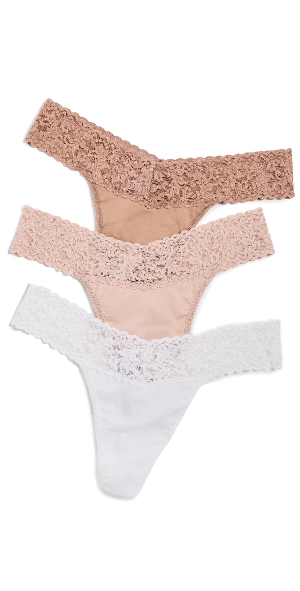 Hanky Panky Cotton Original Rise Thong Panties 3 Pack STCW One Size