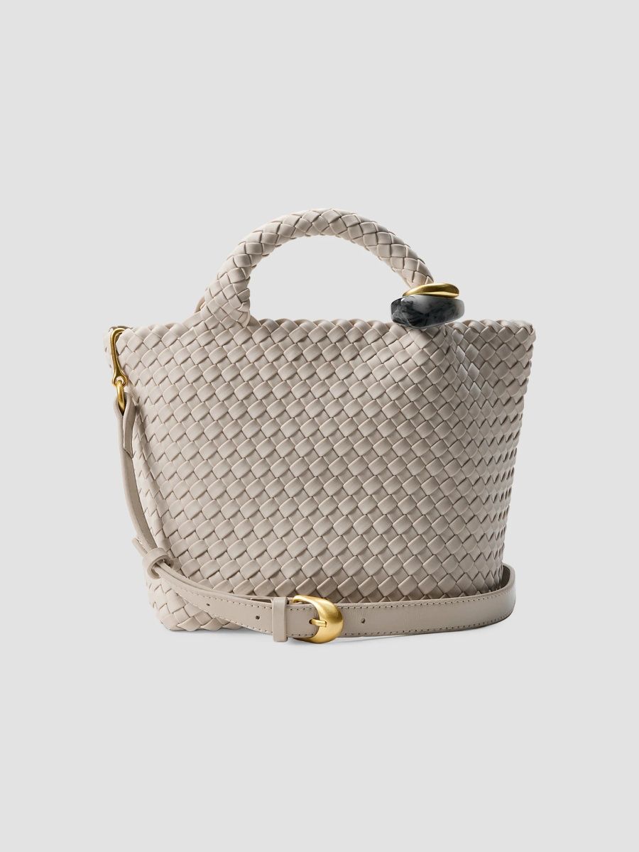 Naghedi Women's St. Barths Small Beads Top Handle Bag - Linen