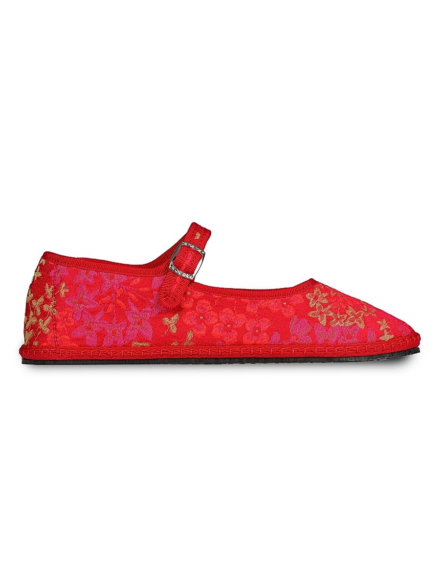 Women's Floral Embroidered Jacquard Mary Janes - Zinnia - Size 12