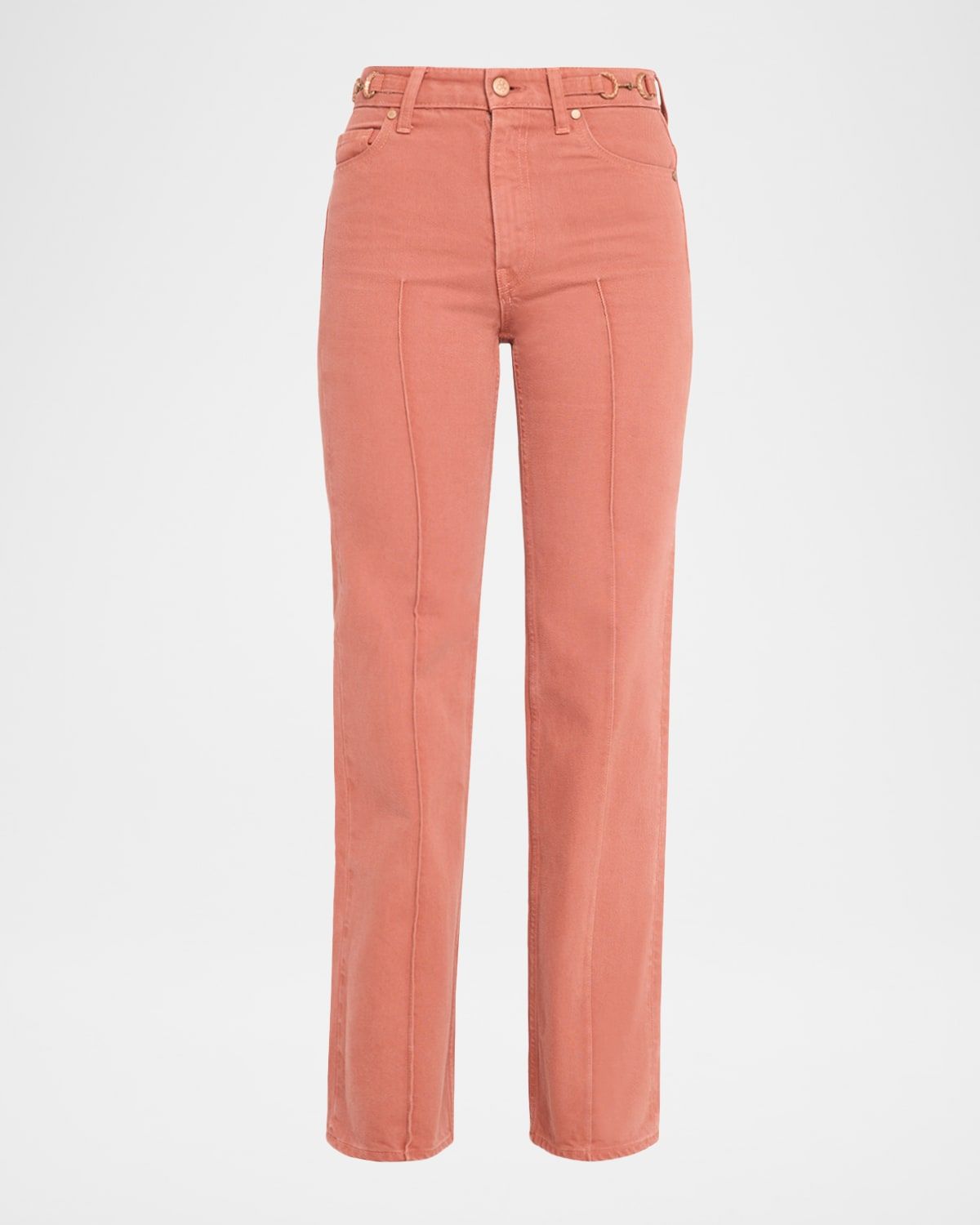 Agatha Pintuck Straight-Leg Jeans