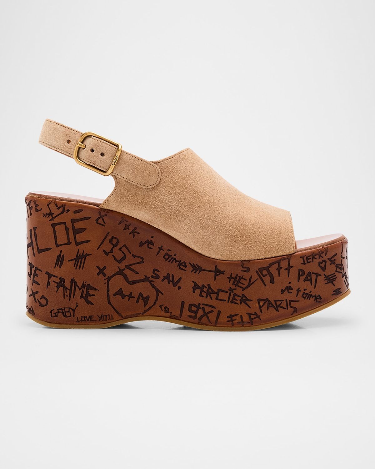 Maxime Platform Wedge Suede Sandals
