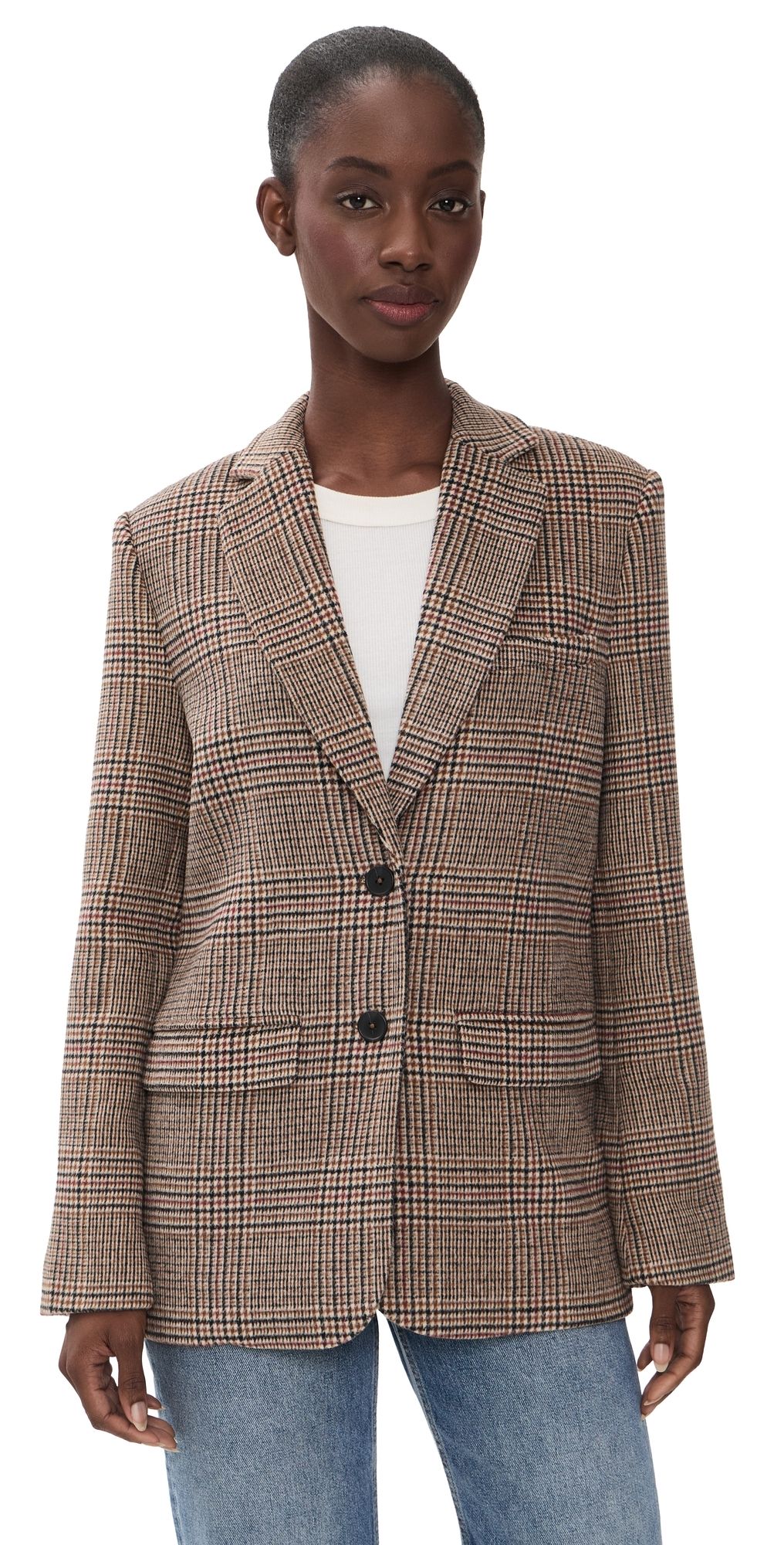 Favorite Daughter The Dean Blazer Brown Glen Plaid S